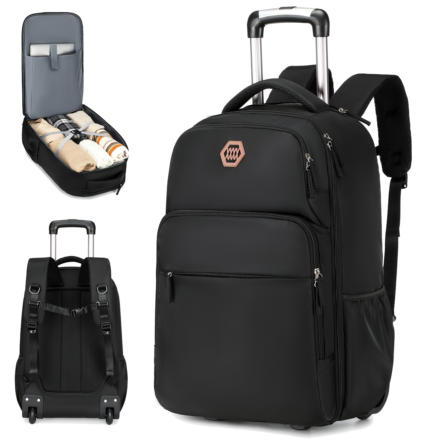 Foldable Rolling Luggage Bag - Mochila de rodinhas para laptop de