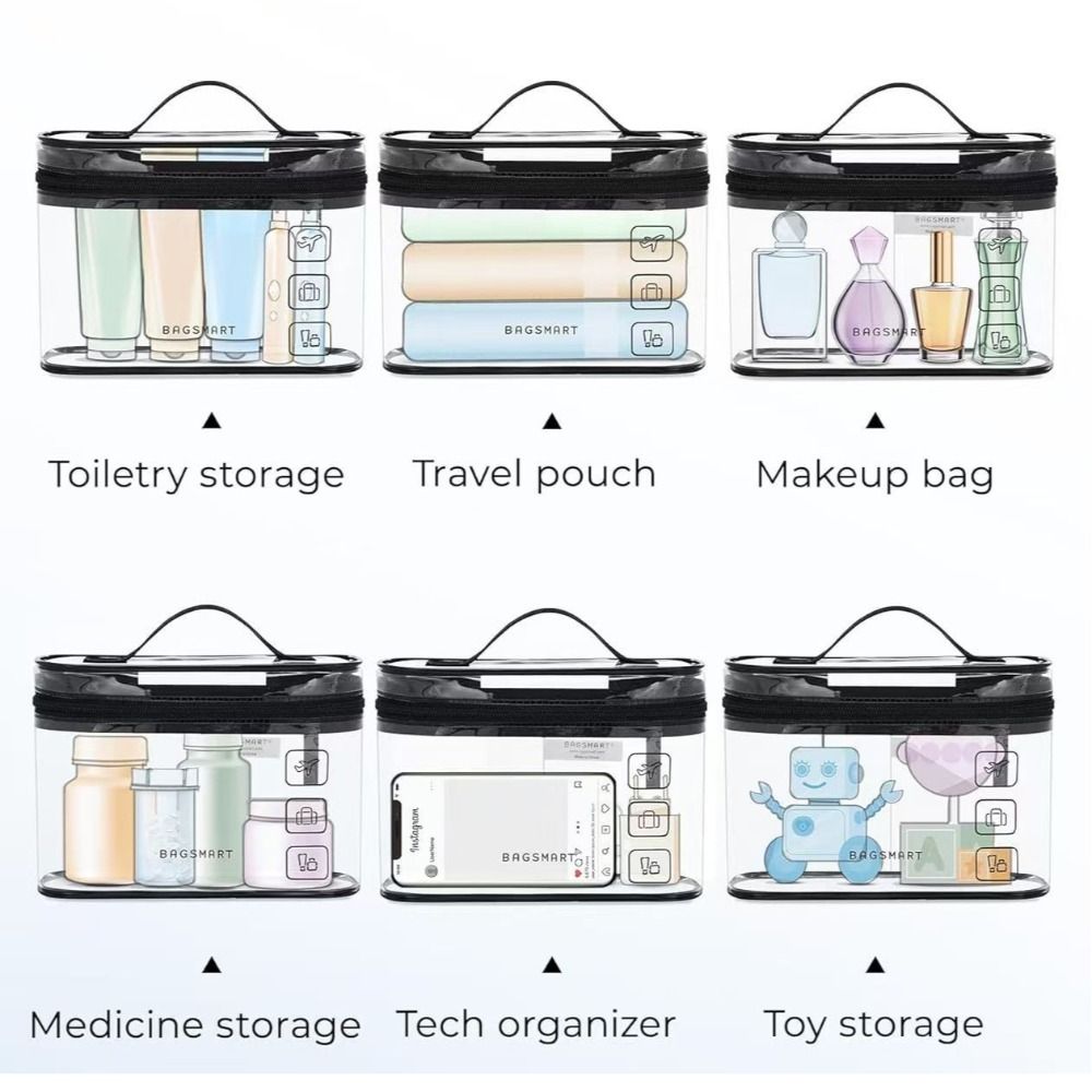 Cosmetic Bags - Bolsa de higiene portátil transparente, organizador