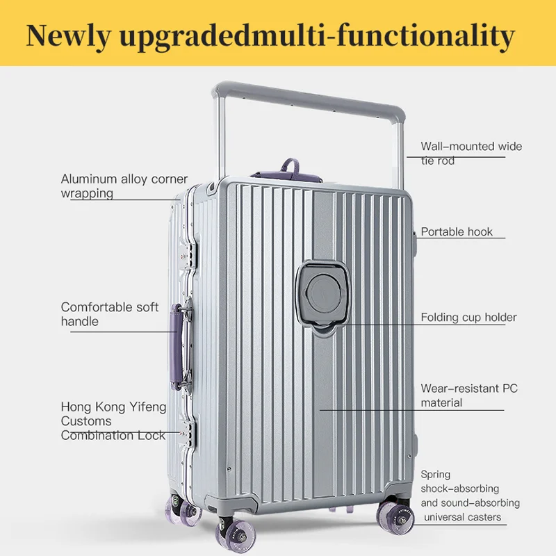 Mala de viagem MIGEBAO com est - Aluminum Frame Carry On Luggage avaliação e preço