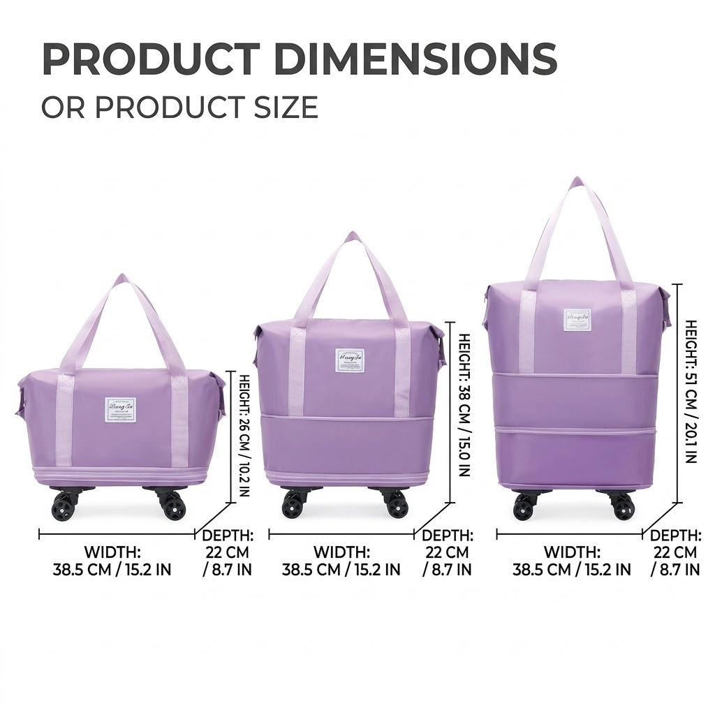 Mala de viagem com rodinhas, r - Foldable Rolling Luggage Bag avaliação e preço