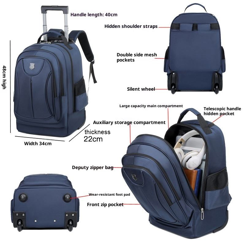 Mochila de Viagem Oxford Multi - Foldable Rolling Luggage Bag avaliação e preço