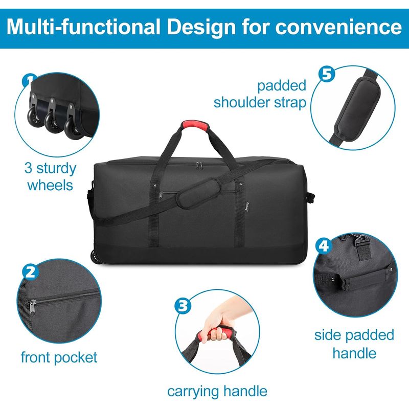 Mala de viagem dobrável com ro - Foldable Rolling Luggage Bag avaliação e preço