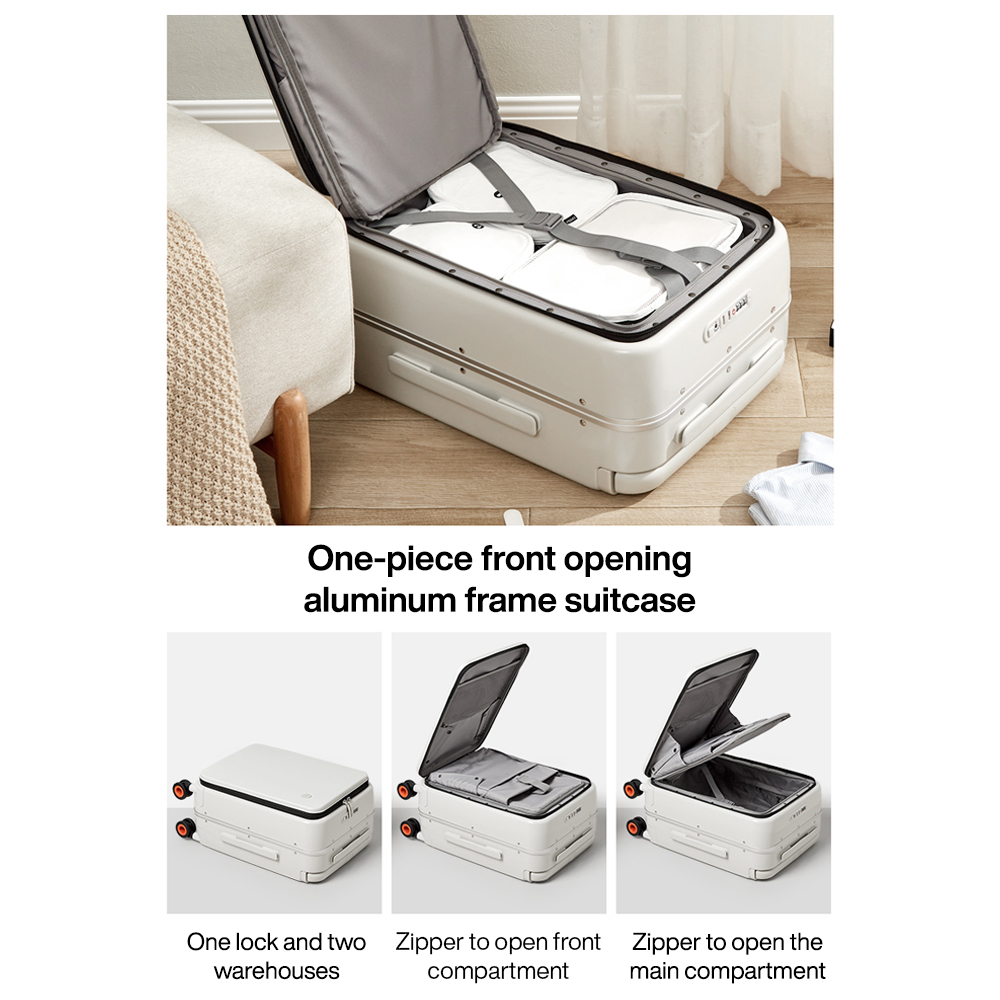 Mala de viagem com alça larga  - Aluminum Frame Carry On Luggage avaliação e preço